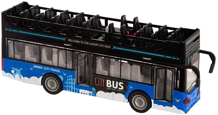 Інерційний двоповерховий автобус DIY Toys CJ-4008559 Синій shop (6900070808879) - фото 2
