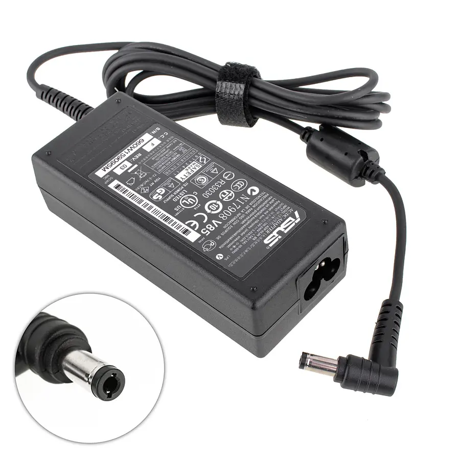 Блок живлення для ноутбука Asus 19V, 3.42A, 65W, 5.5x2.5mm, black (без кабеля) - фото 2