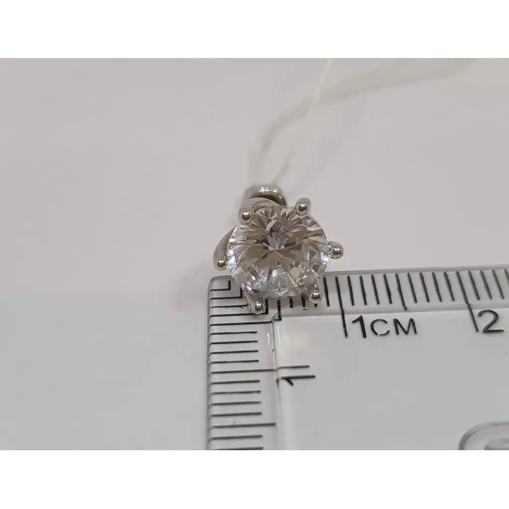 Серебряные пуссеты Tango с фианитами. 520238С - фото 4