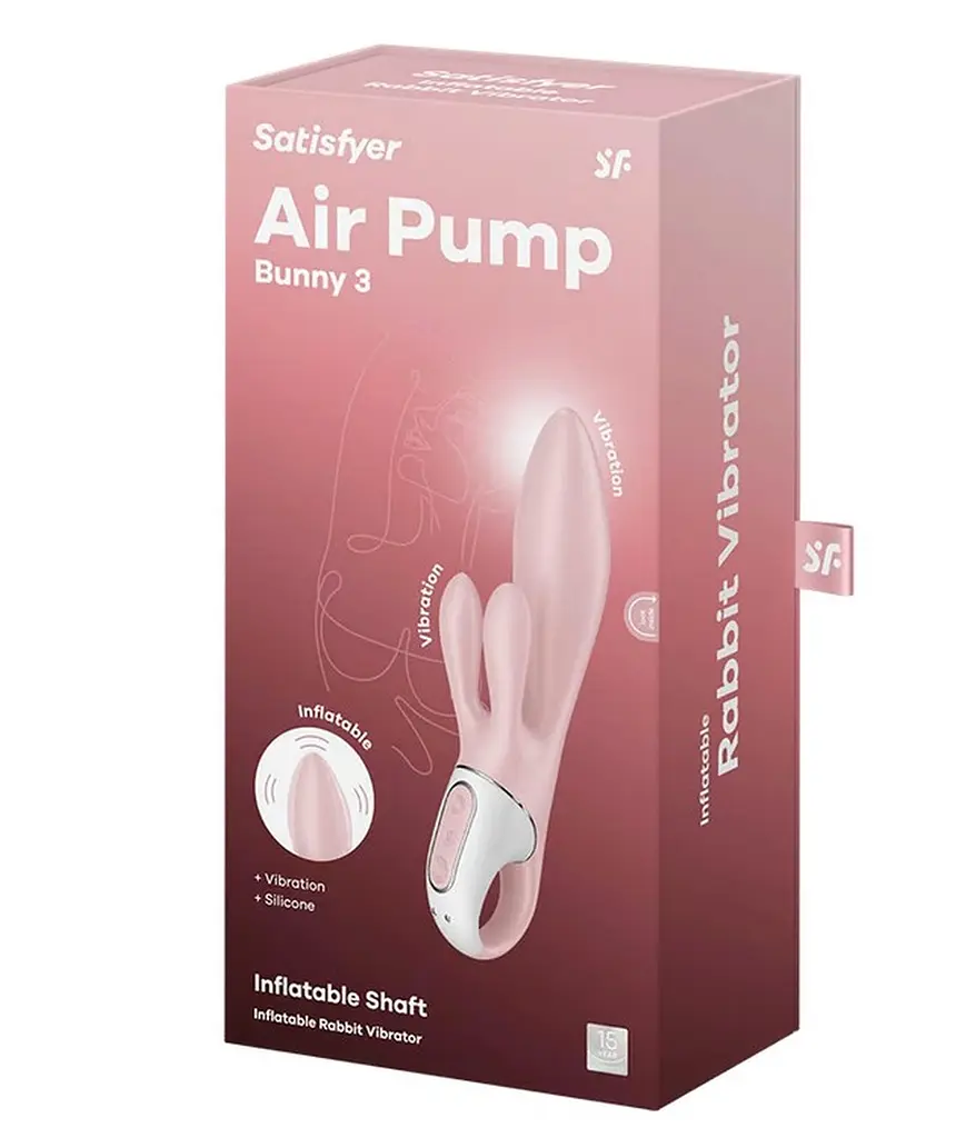 Вібратор-кролик Satisfyer Air Pump Bunny 3 21 см світло-рожевий - фото 4