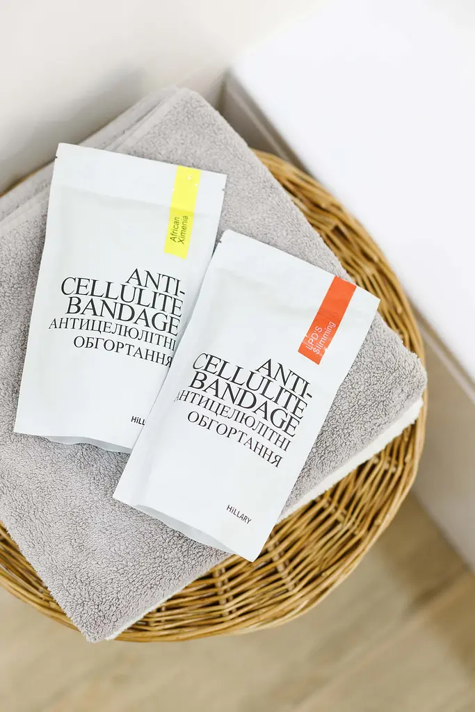 Набір Антицелюлітні обгортання + рідина з олією ксименії Anti-cellulite African Ximenia (12 процедур) Hillary - фото 5