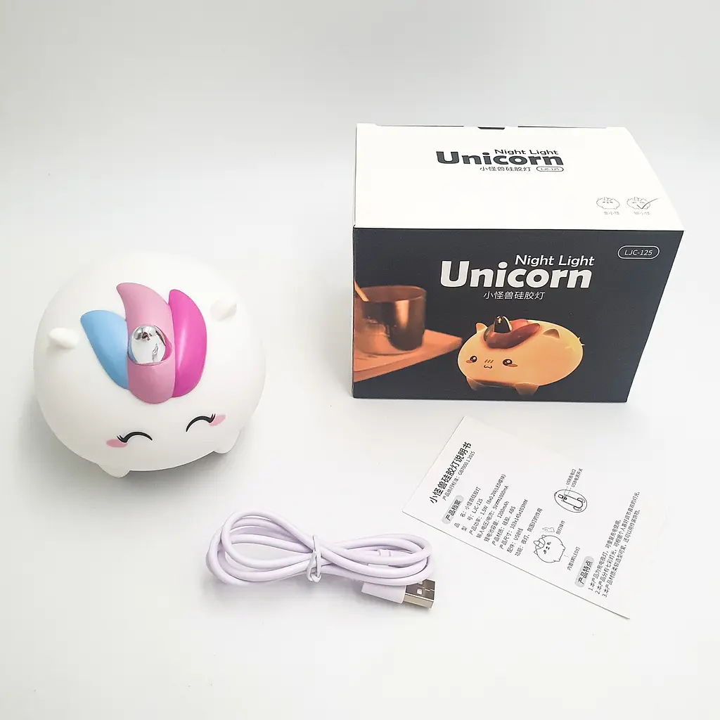 Силіконовий дитячий нічник Єдиноріг 7 LED акумуляторний USB світильник іграшка 3D TOYS LAMP - фото 3