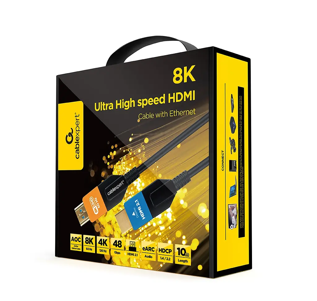 Кабель Cablexpert HDMI - HDMI V 2.1 (M/M), 10 м, Black (CC-HDMI8K-AOC-10M) - фото 3