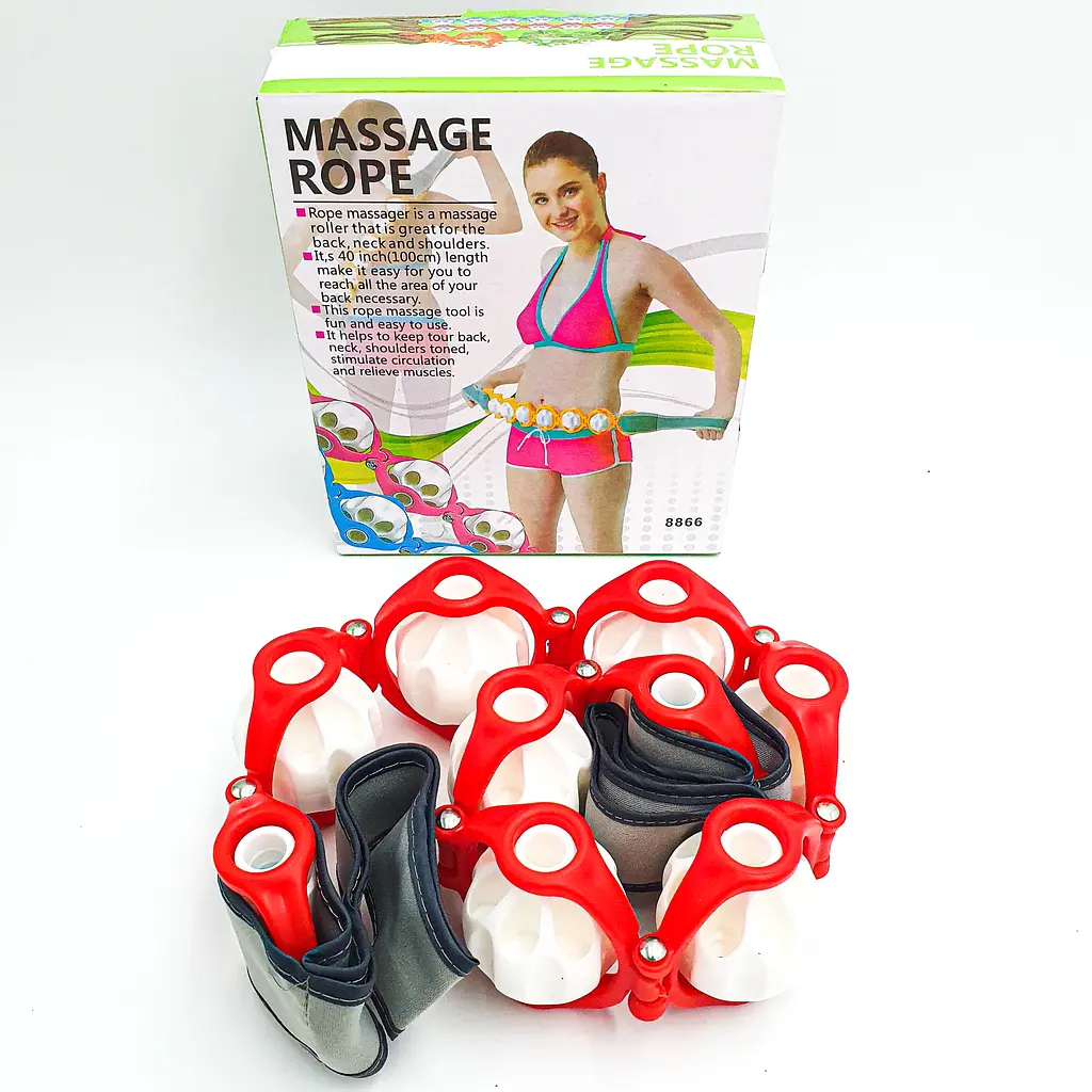 Масажер ручний антицелюлітний роликовий 7 кульок Massage Rope UKC червоний - фото 6