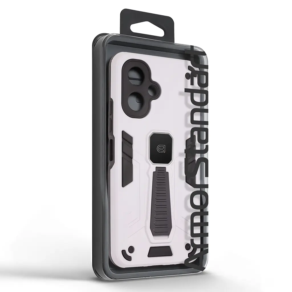 Чехол для TECNO Spark Go 2 4G (KM4), Proover, серый, с подставкой и магнитом, противоударный, ударопрочный, бронированный, панель-накладка, защита всего корпуса, термополиуретан (TPU) + поликарбонат (PC), ArmorStandart (ARM87172) - фото 3