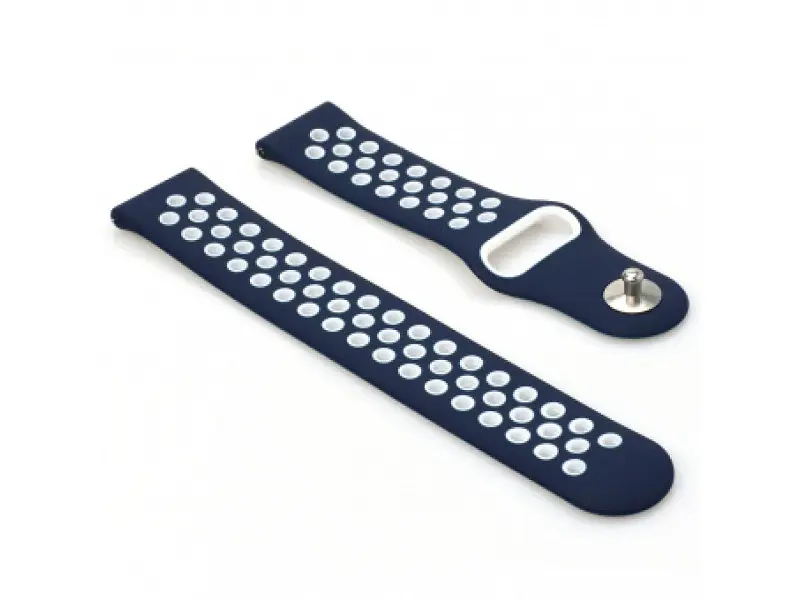 Ремінець BeCover Nike Style for Xiaomi Amazfit Bip/Bip Lite/Bip S Lite/GTR 42mm/GTS/TicWatch S2/TicWatch E Blue-White (705707) - фото 2