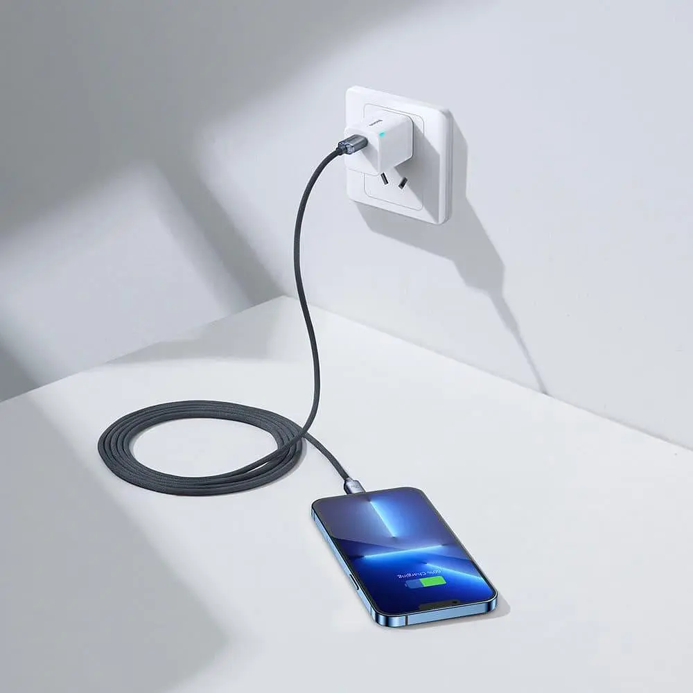 Кабель Baseus Lightning USB Type-C to Lightning Crystal Shine Series 20W 2m Black (CAJY000301) - фото 8