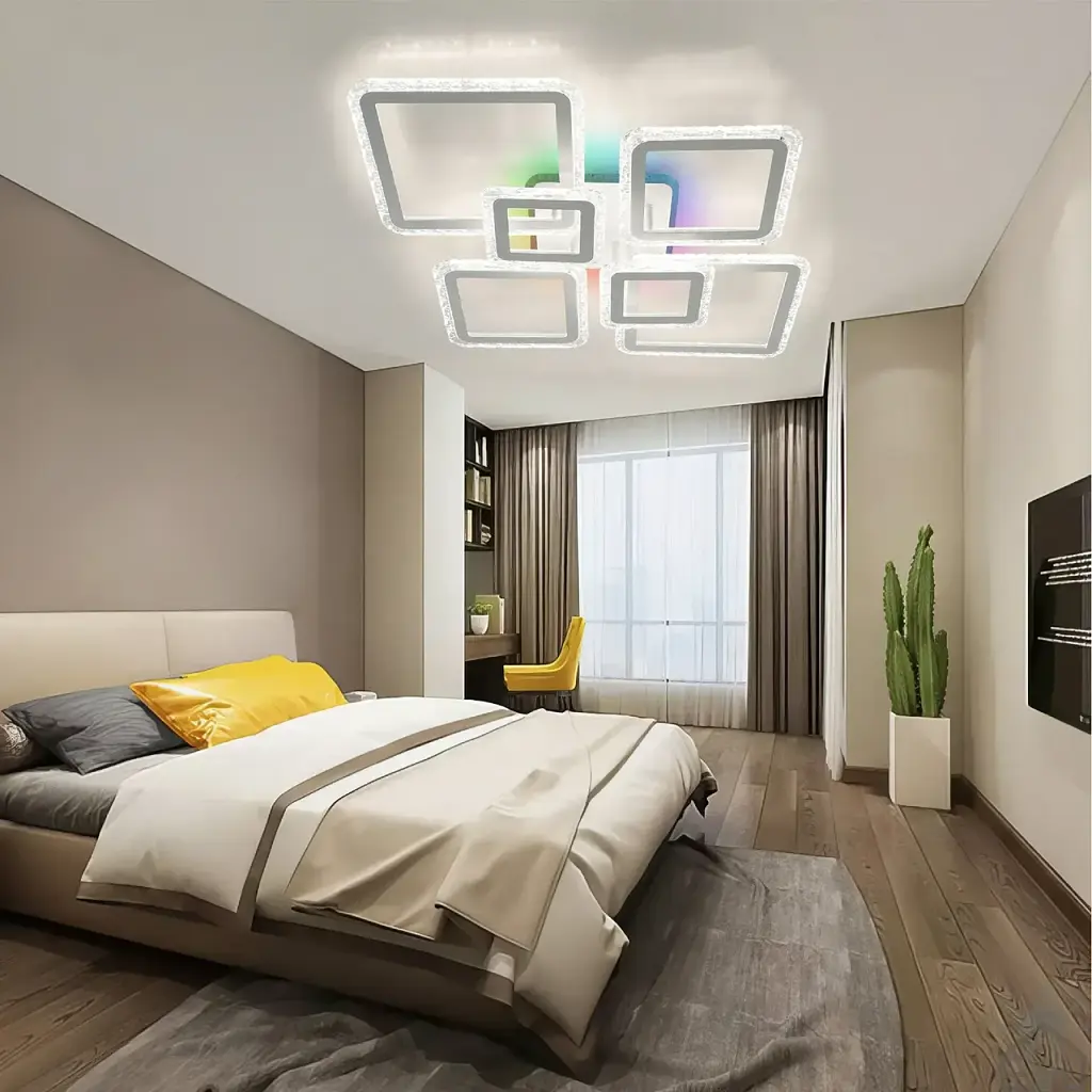 Смарт люстра керована світлодіодна OVAL ICE RGB 7S 120 Вт SMART 960x750x110 мм Біла ESLLSE - фото 5
