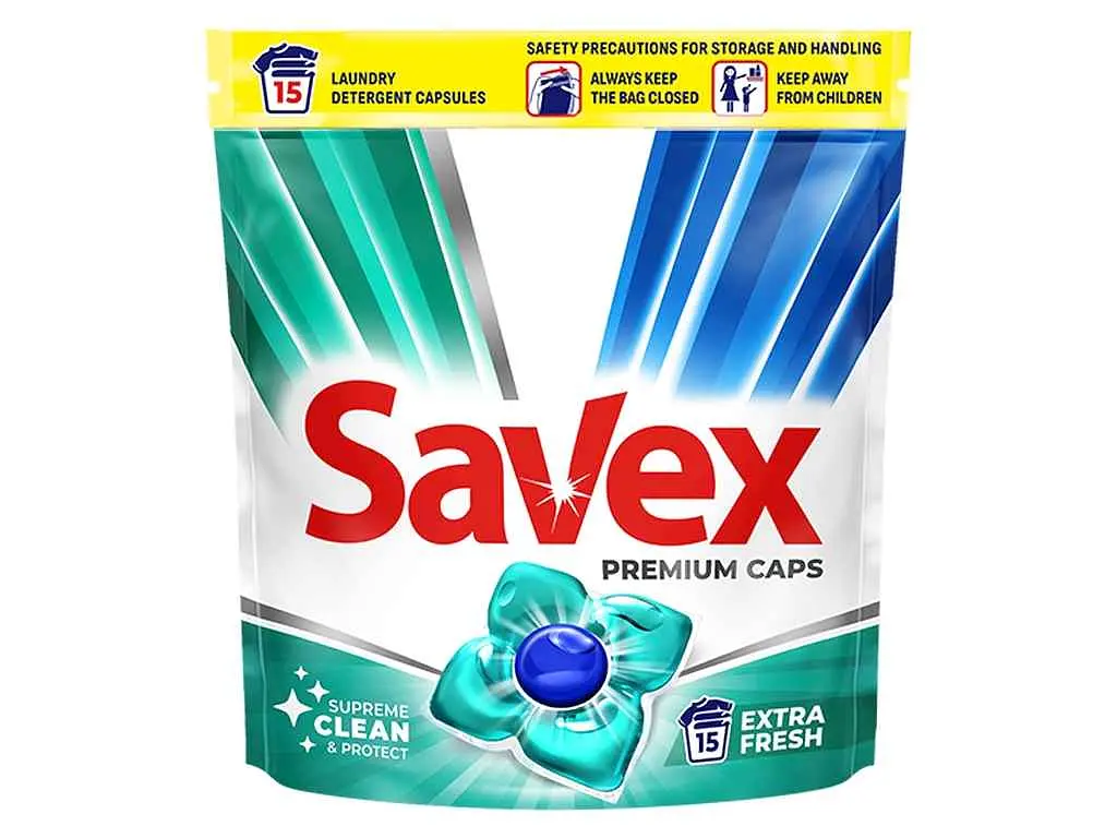 Капсули для прання SAVEX 12шт PREMIUM CAPS Еxtra fresh