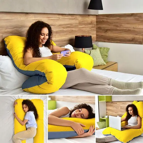 Подушка для вагітних та годування 2 в 1 зі знімною наволочкою Big U XL Mothercare Жовто-Синій - фото 2