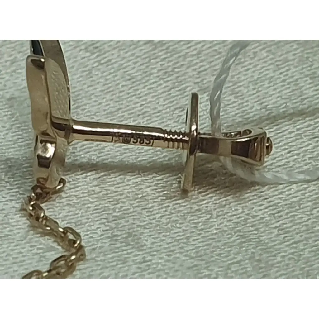 Золоті сережки-пуссети Столична Ювелірна Фабрика Метелики з емаллю. 111221ЕЧ - фото 5