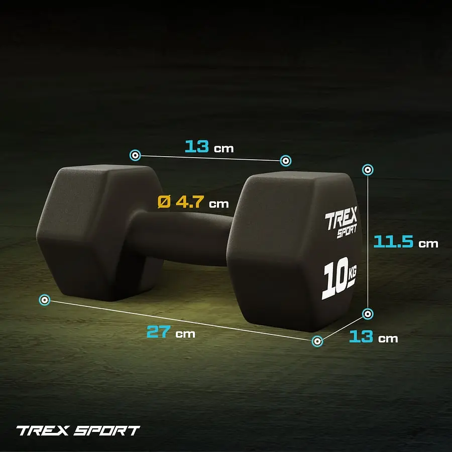 Гантелі для фітнесу неопренові TREX Sport TX-100VD 2x10кг - фото 3