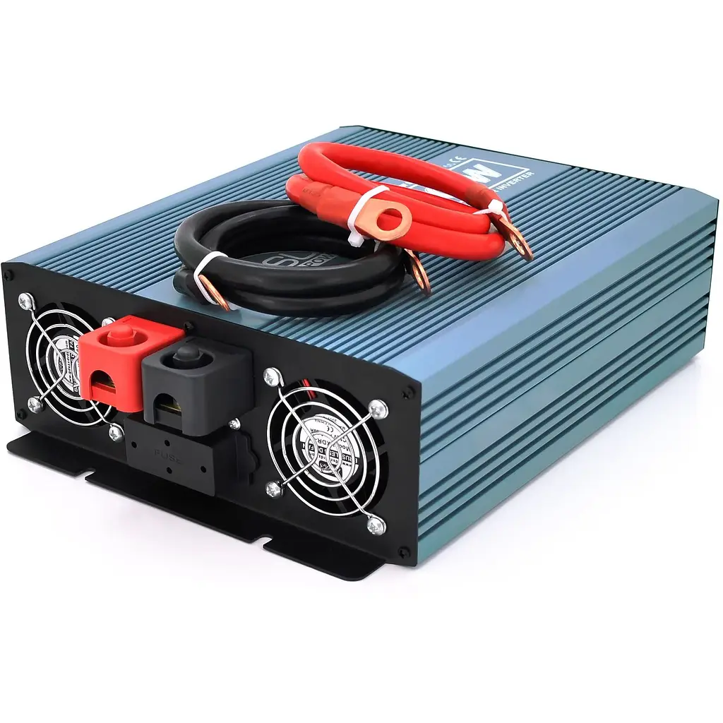 Инвертор напряжения Mexxsun MXS-2000, 12V/220V, 2000W с модифицированной синусоидой, 2 Shuko, клеммные провода, Q4 - фото 2