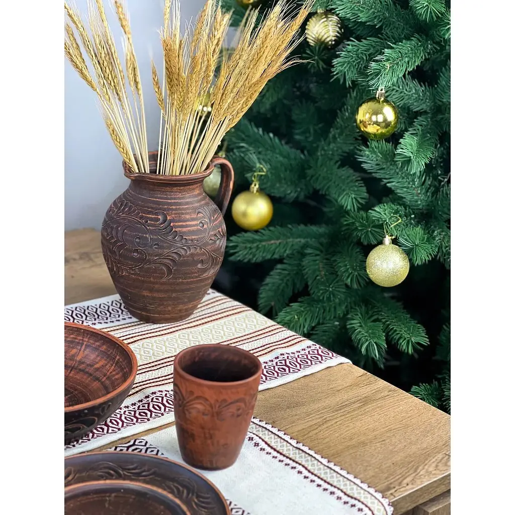 Комплект Рождественский льняной с украинским орнаментом Луч Ранер 140х40 см + салфетки 30х40 см 4 шт. - фото 3