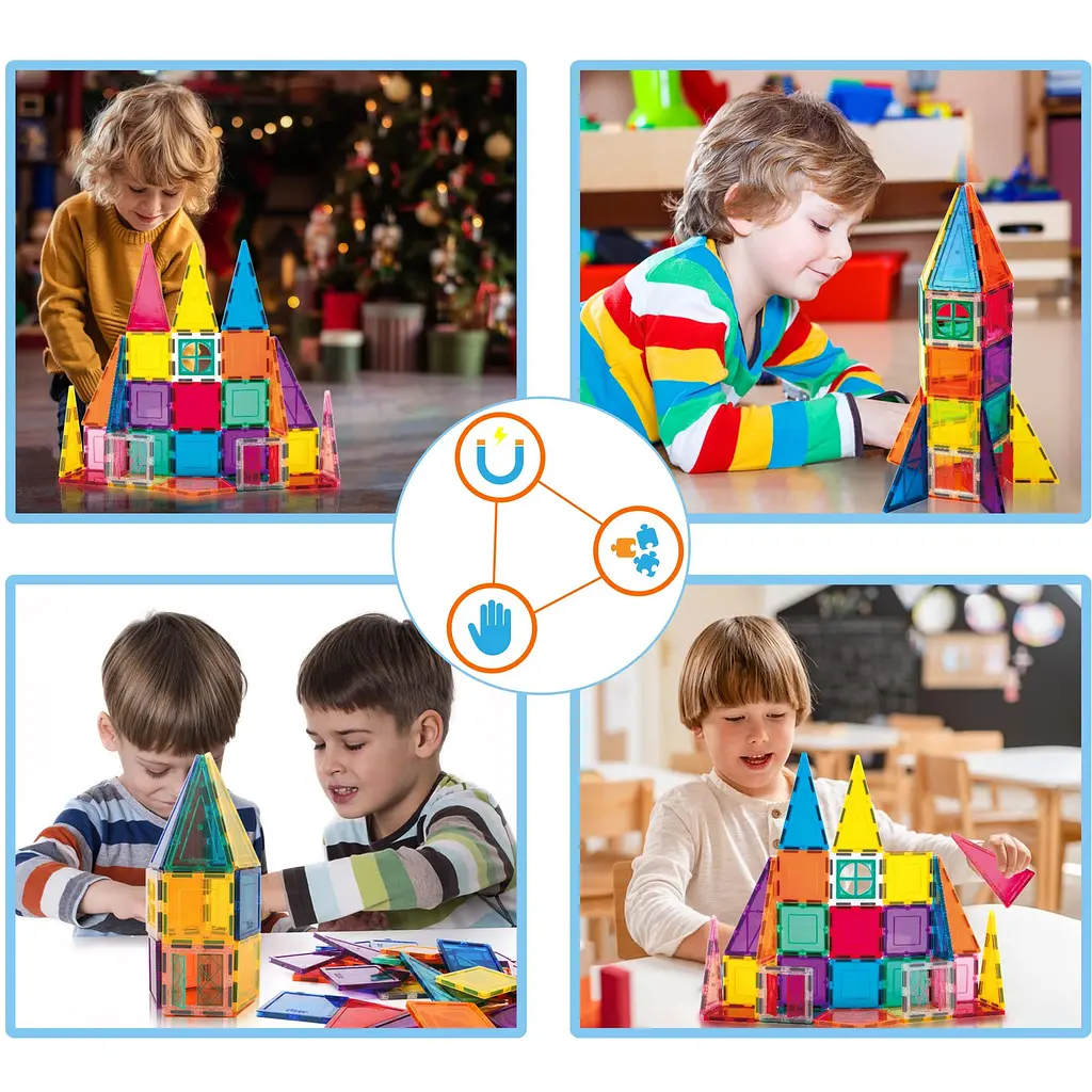 Конструктор магнитный Picasso Tiles Magnetic Building Blocks 36 деталей (PT36B) - фото 8