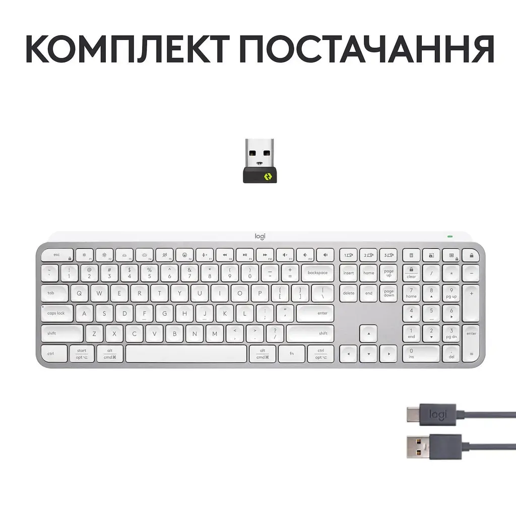 Клавіатура Logitech MX Keys S Wireless Pale Grey (920-011588) - фото 15