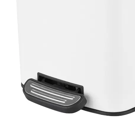 Відро для сміття Zerix Kubix-TC0106 White з плавним закриттям, квадратне, 6 л, біле (ZX6109) - фото 4