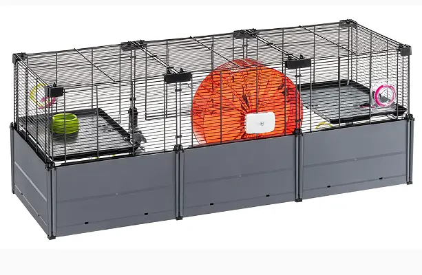 Модульна клітка для хом'яків та мишей Ferplast Multipla Hamster Lagre з аксесуарами чорна 107.5x37.5x42 см 57007417 - фото 8