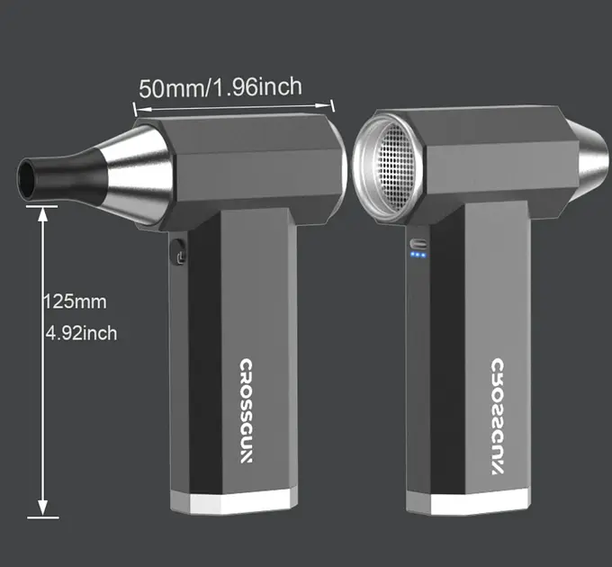 Мини-турбо вентилятор Crossgun 12V 1500мАч 120000об/мин для чистки ноутбуков (Черный) - фото 5