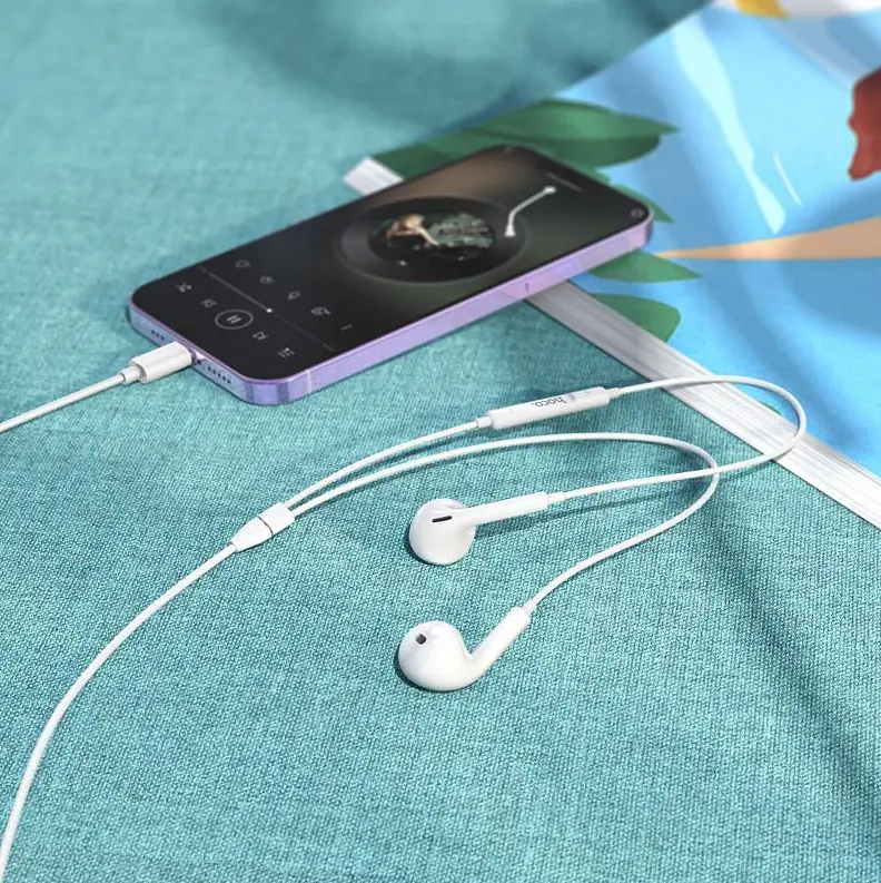 Наушники Hoco M111 Pro, вакуумные, проводные, Lightning, 1.2m, white - фото 8