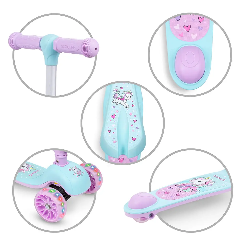 Дитячий самокат Kidwell Rimba Unicorn 2 в 1 з сідлом (5901130086207) - фото 6
