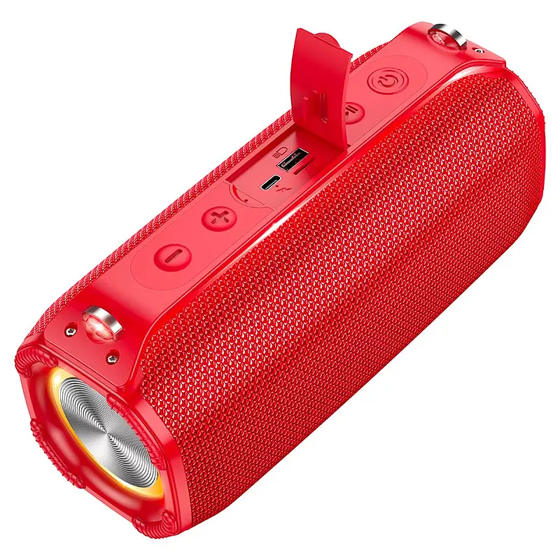 Портативна колонка HOCO HC23 IPX4, BT 5.0, 2x5W, RGB підсвічування, Red, Box - фото 3