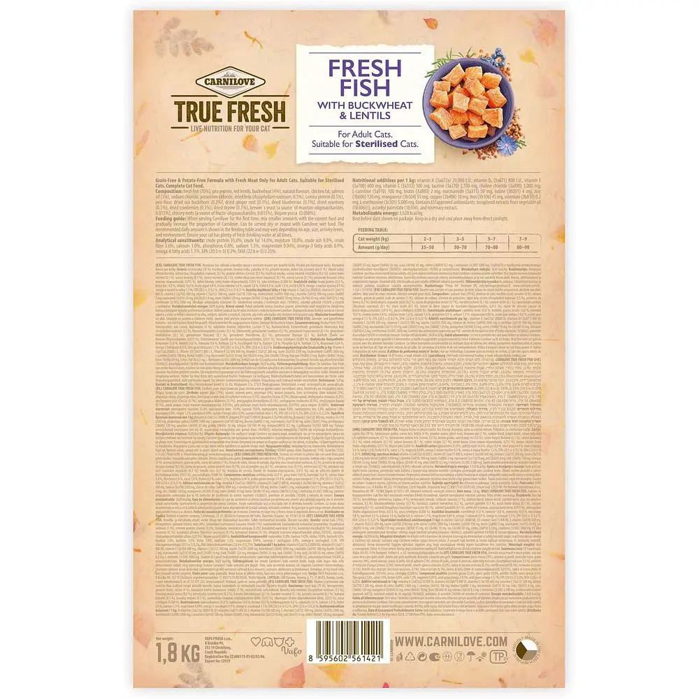 Сухой корм для кошек Carnilove True Fresh Cat с рыбой 1.8 кг - фото 2