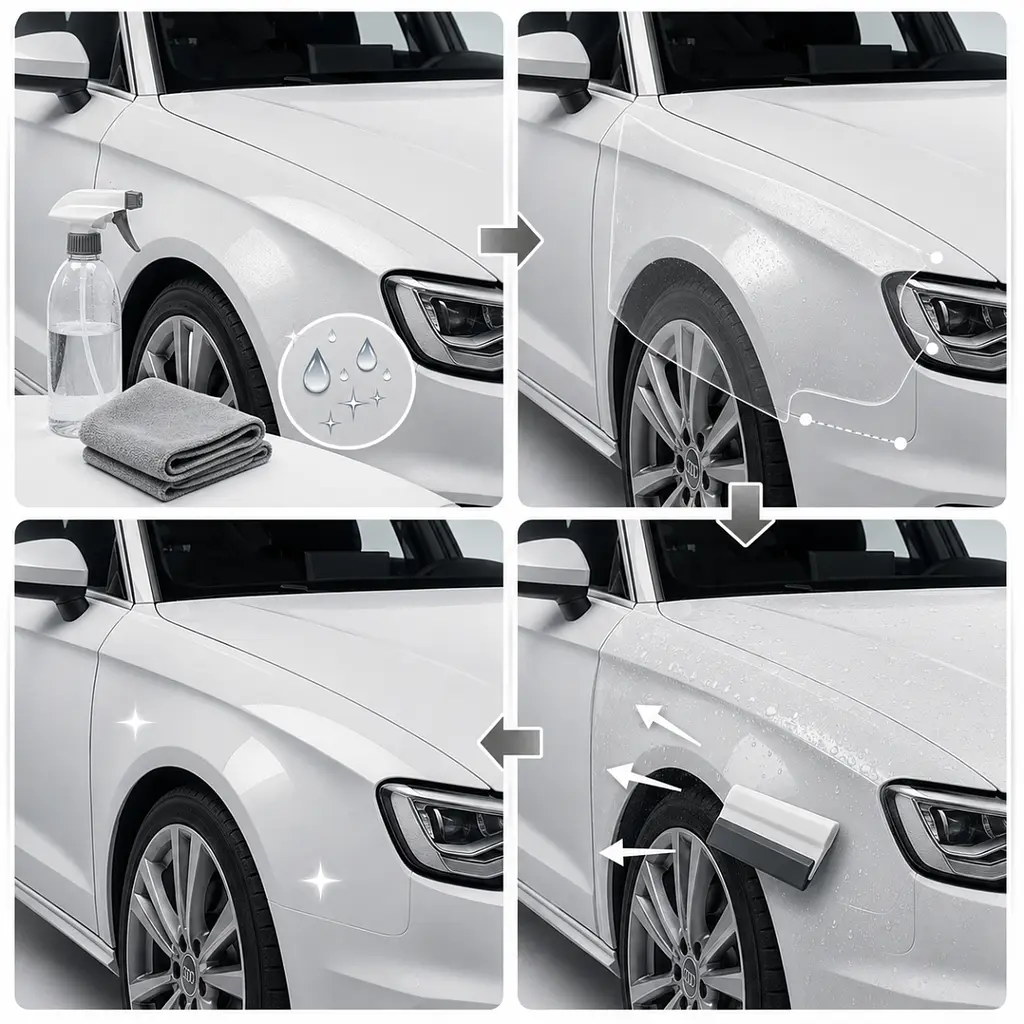 Антигравійна захисна бронеплівка за лекалами для Audi A3 8V 2012-2020 - зони дверей і стійки вікон - фото 2