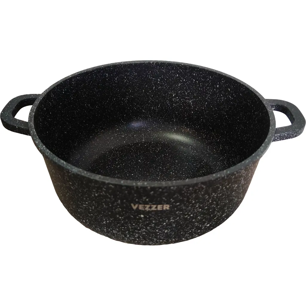 Каструля Vezzer з кришкою та силіконовими накладками на ручки 26 см 5.6 л чорна (VZ8012) - фото 2