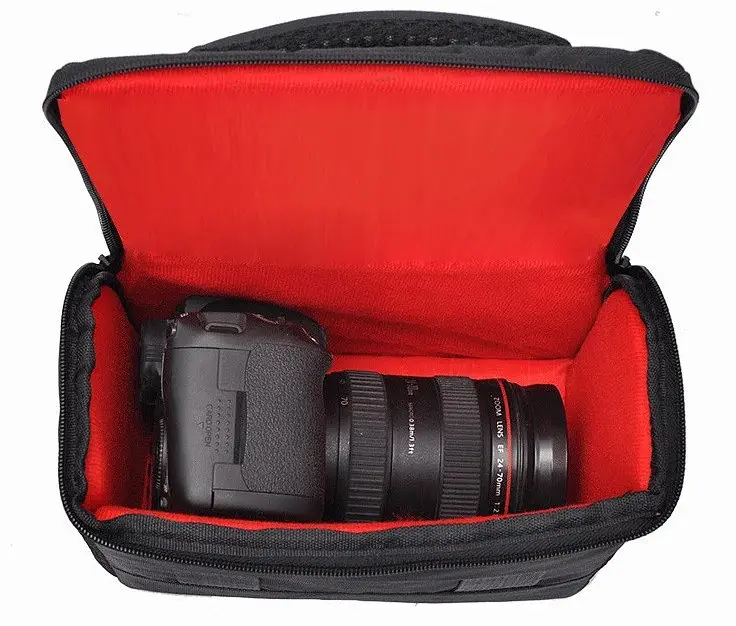 Сумка для фотоапарата універсальна з ременем та дощовиком Canon EOS Nikon Sony ( IBF055BRD ) - фото 6