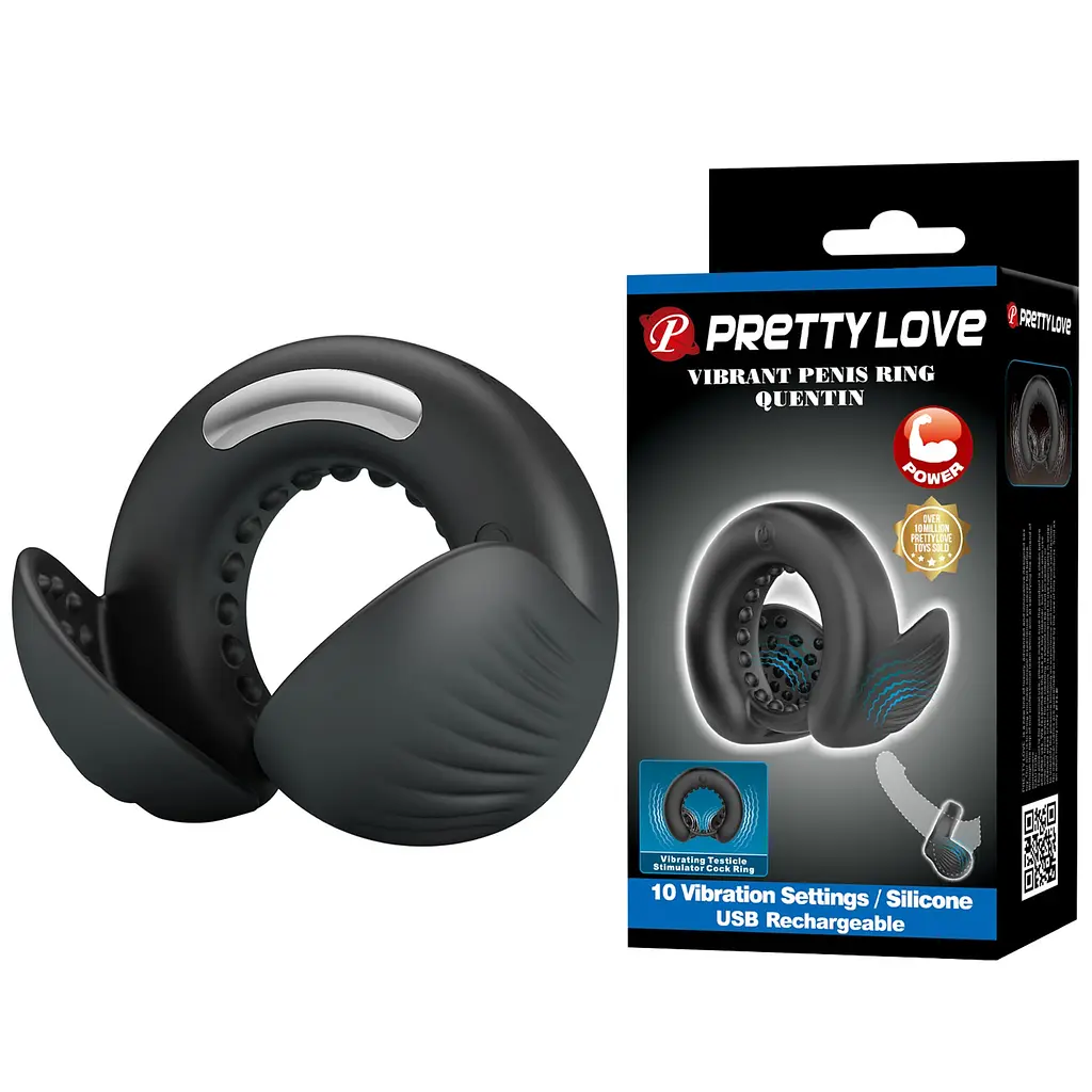 Віброкільце PRETTY LOVE Quentin Vibrating Silicone Cock Ring PRETTY LOVE BI-210312Z 103659