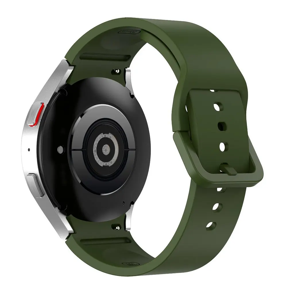 Ремешок для Samsung Galaxy Watch 4 44mm - зеленый ширина крепления 20мм силикон Watchbands Color Angle (W29-7WB10289017) - фото 2