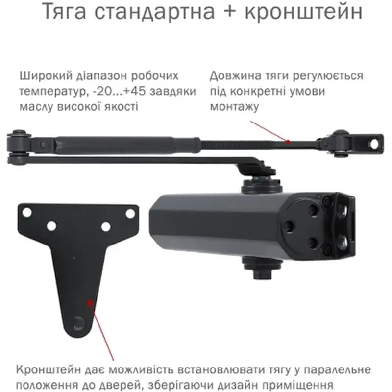 Доводчик двері Ryobi D-2055V BLACK - фото 3