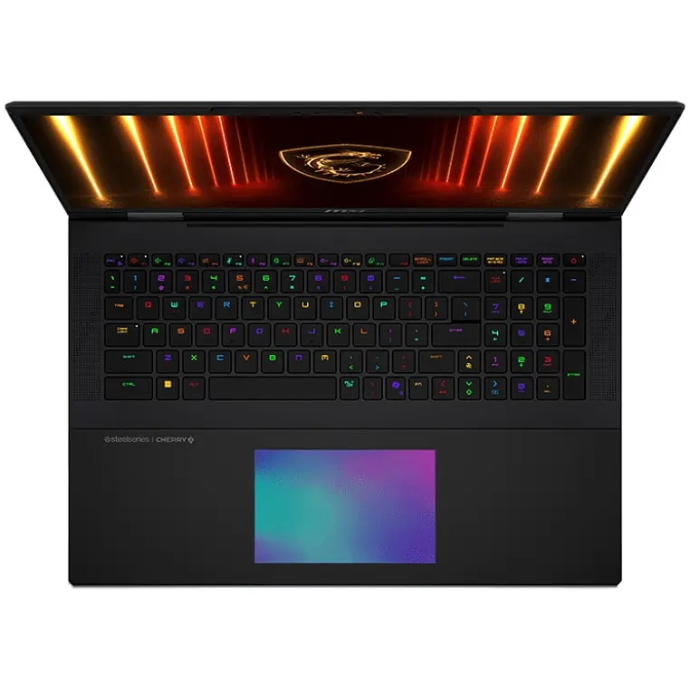 Ноутбук Ігровий MSI Titan 18 HX AI A2XWJG з процесором Intel Core Ultra 9 285HX pana la 5.5GHz, 18'', UHD+, IPS, 120Hz, Mini LED, 64GB DDR5 RAM, 2TBx1 SSD + 2TBx2 SSD 24GB GDDR7, Windows 11 Pro, Core чорний - фото 5
