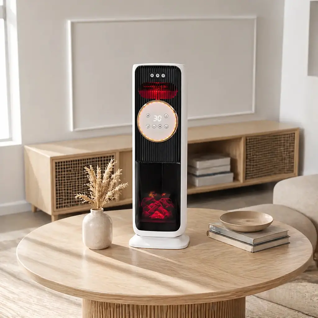 Кондиціонер підлоговий 2в1 з LED-дисплеєм 2000 Вт + пульт ДУ / Колонний керамічний тепловентилятор стаймером X-719 - фото 3