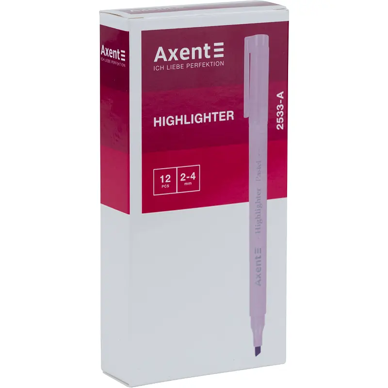 Набор маркеров Axent Highlighter Pastel 2533-A клиновидный 2-4 мм 12 шт. лавандовый (2533-36-A) - фото 2