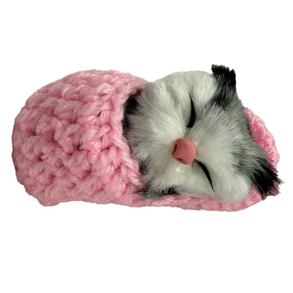 Дитячий антистрес "Котик спить у в'язаній тапочці" MM418(Pink)