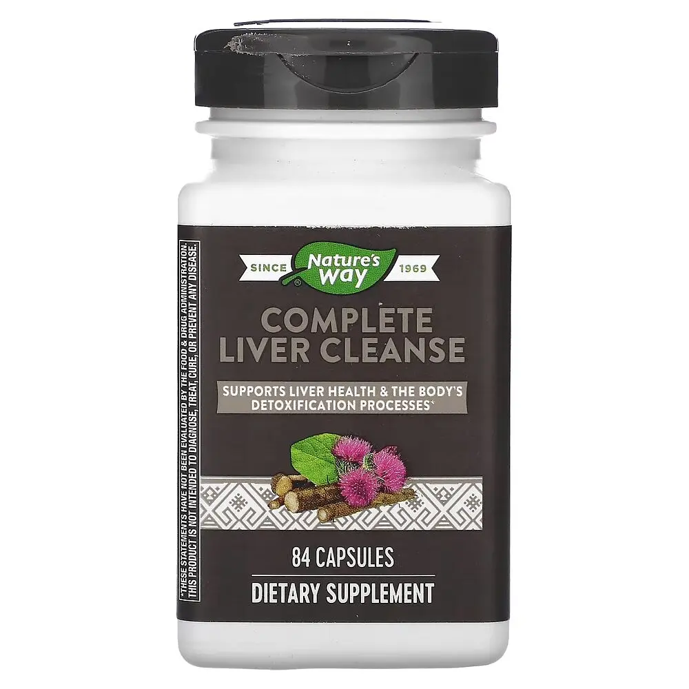 Комплекс вітамінів та екстрактів Nature's Way Complete Liver Cleanse, 84 капсул для підтримки печінки та детоксикації організму