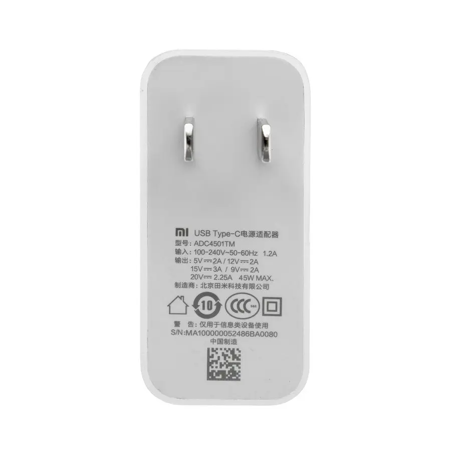 Зарядний пристрій для ноутбука Xiaomi TYPE-C 45 W Type-C конектор квадратний - фото 3