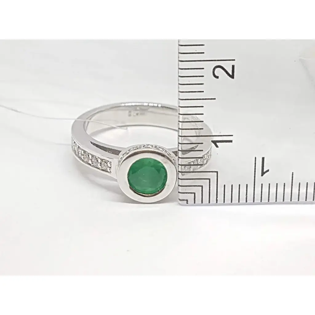 Золоте кільце Iris з діамантами і смарагдом. 1КИ11361 17,5 - фото 5