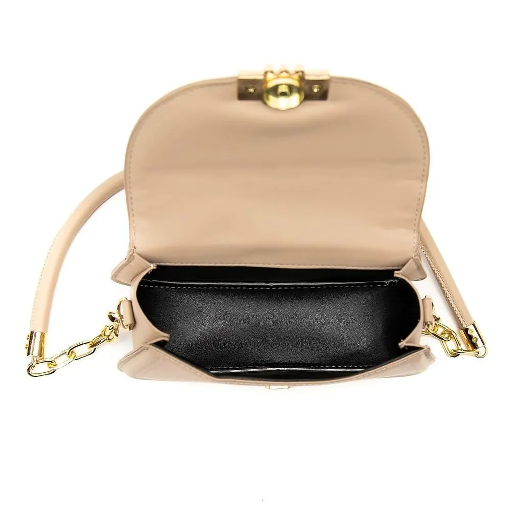 Сумочка через плече каркасна із клапаном Lilly P4-8420B біж - фото 8