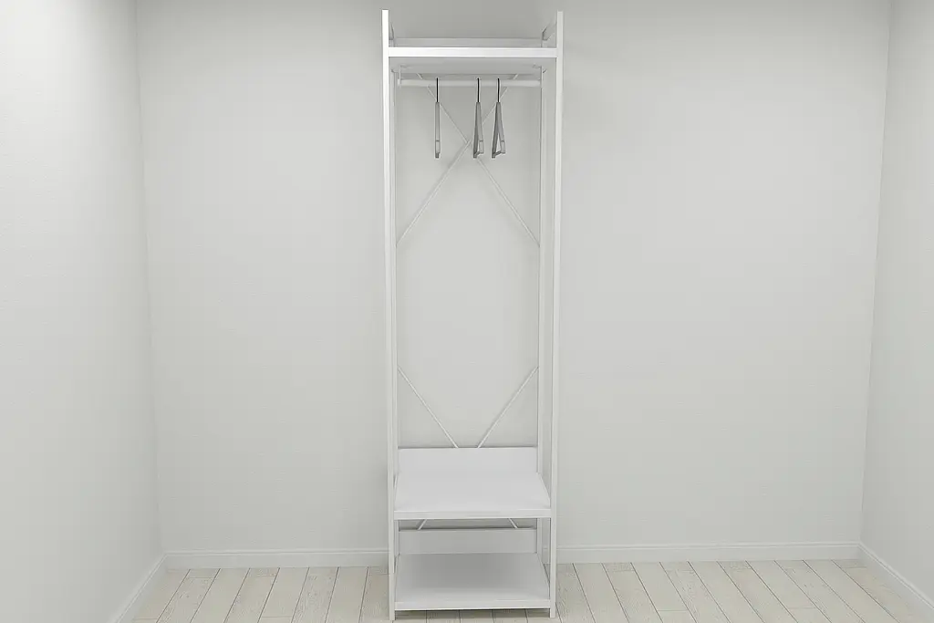 Шафа Гардероб Уні секція 1 серії Конект Ferrum-decor 220x60x50см Білий метал ДСП Білий 32 мм (FRD-104507) - фото 2