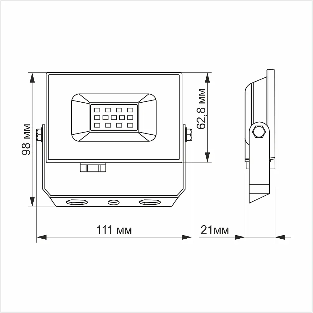 Прожектор Titanum LED TLF106 10W 6000K (TLF106) - фото 3
