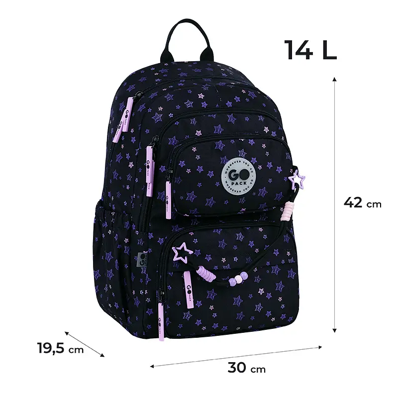 Рюкзак GoPack Education 120M-1 Stars Чорно-фіолетовий (GO26-120M-1) - фото 2