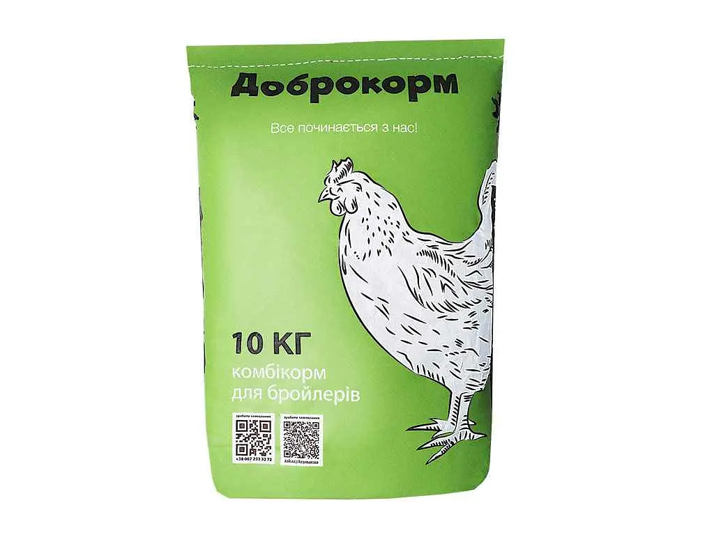 Комбікорм для бройлерів ДОБРОКОРМ 10кг від 30 днів /гр. Відгодівля БК-3
