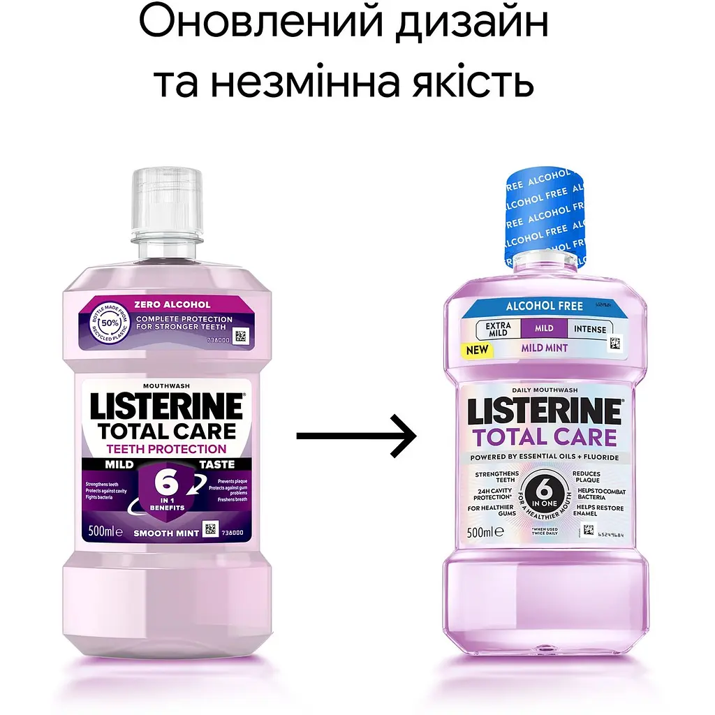 Ополіскувач для порожнини рота Listerine Total Care М'який смак (без спирту) 500 мл - фото 3