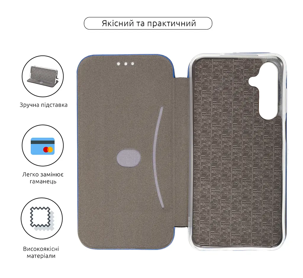 Чехол-книжка для Samsung Galaxy M35 5G (M356), G-Case, синий, кожаный чехол-книжка из экокожи (PU) и TPU, с магнитом, с подставкой и вместительным кардхолдером, противоударный, защита всего корпуса, ArmorStandart (ARM77984) - фото 3