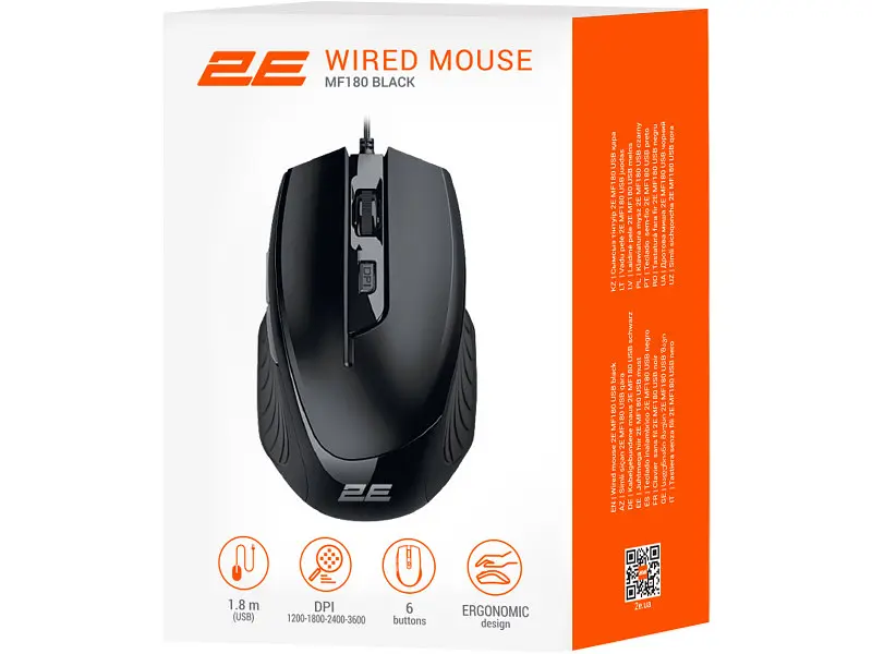 Миша 2E MF180 Black (2 E-MF180UB) - фото 3