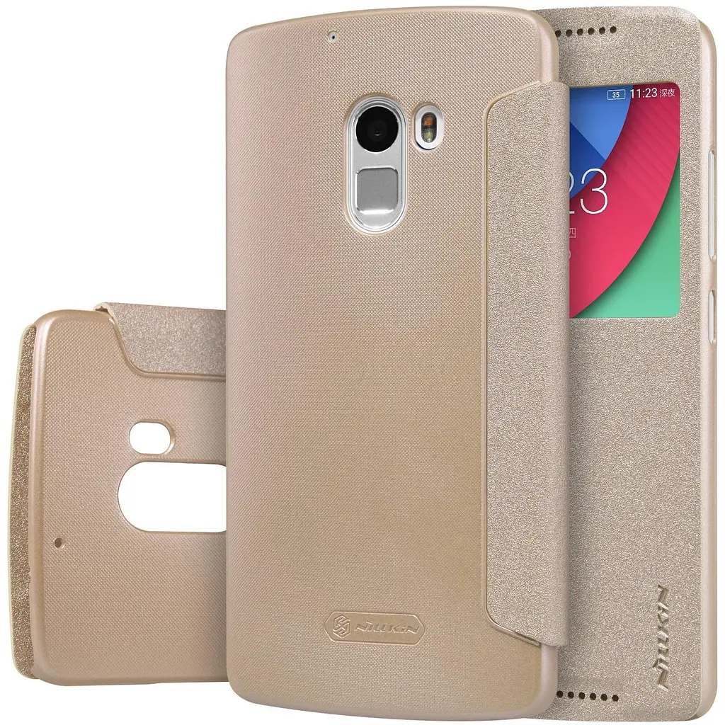 Чехол-книжка Nillkin Sparkle case Lenovo X3 Lite A7010 Gold - фото 2