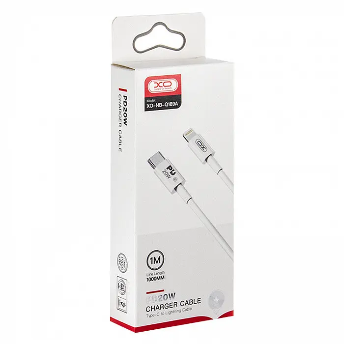 USB Кабель XO NB-Q189A Type-C-Lightning PD 20W 2.4A 1.0m Білий - фото 2